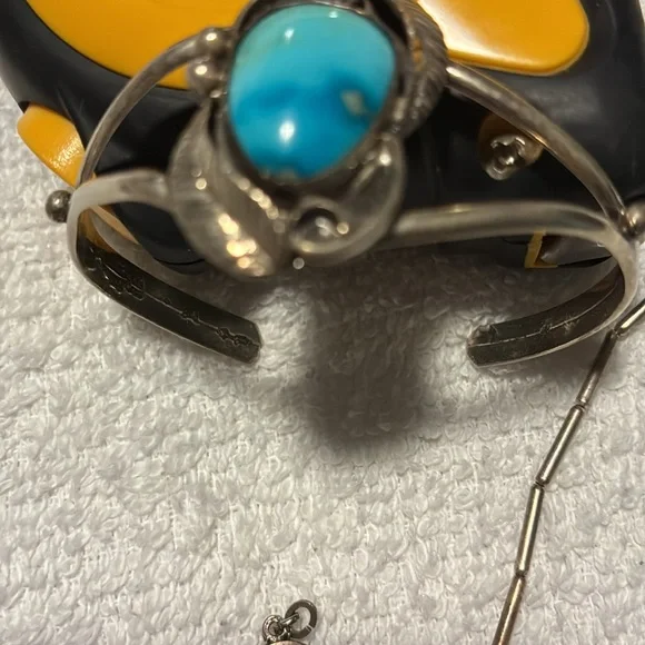 4 pieces - Turquoise & sterling Silver - Picture 5 of 8